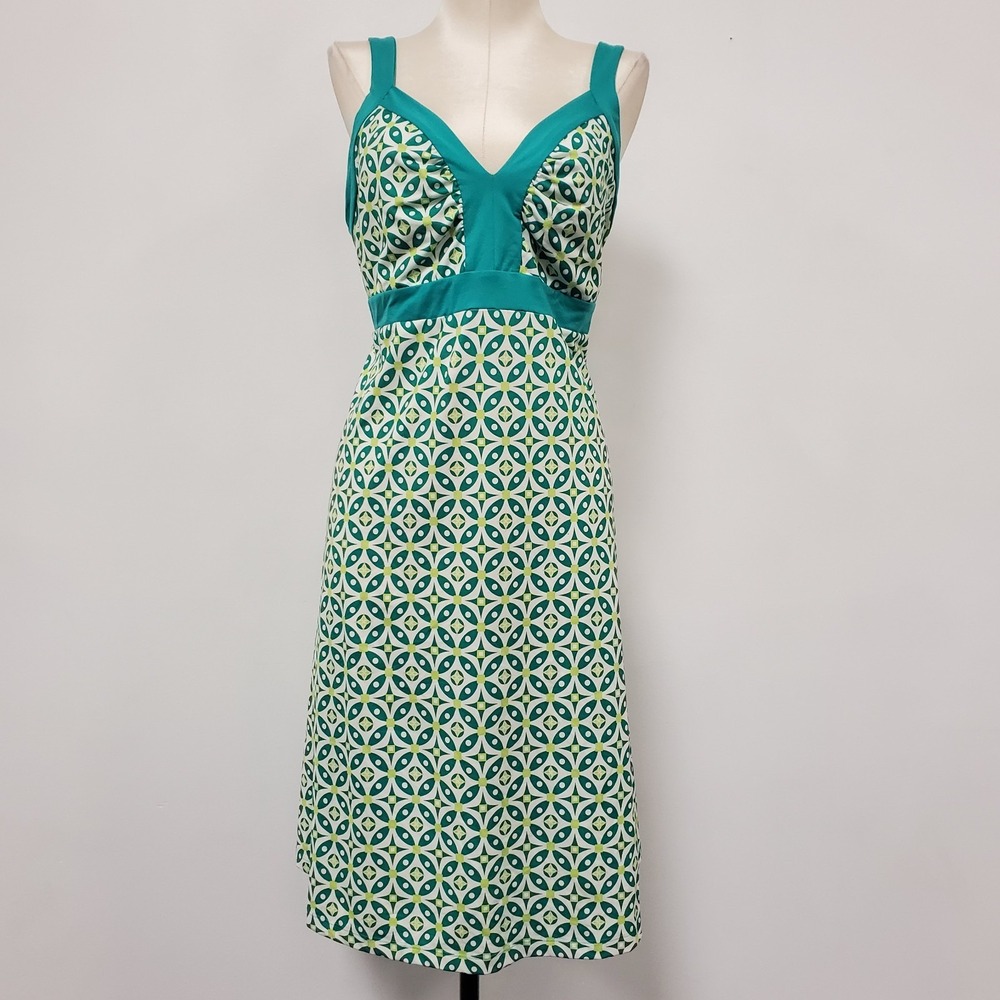 Patagonia Womens Minette Sleeveless V Neck Athletic Dress Size XL Blue Geometric